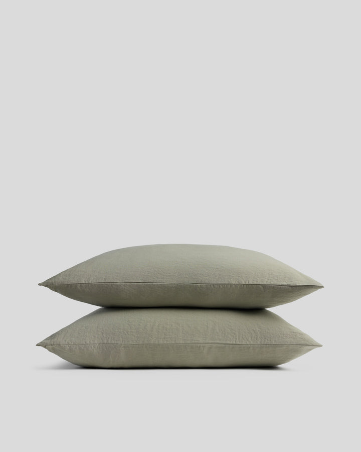 Linen Tencel Pillowcase Set - FINAL SALE (Moss)